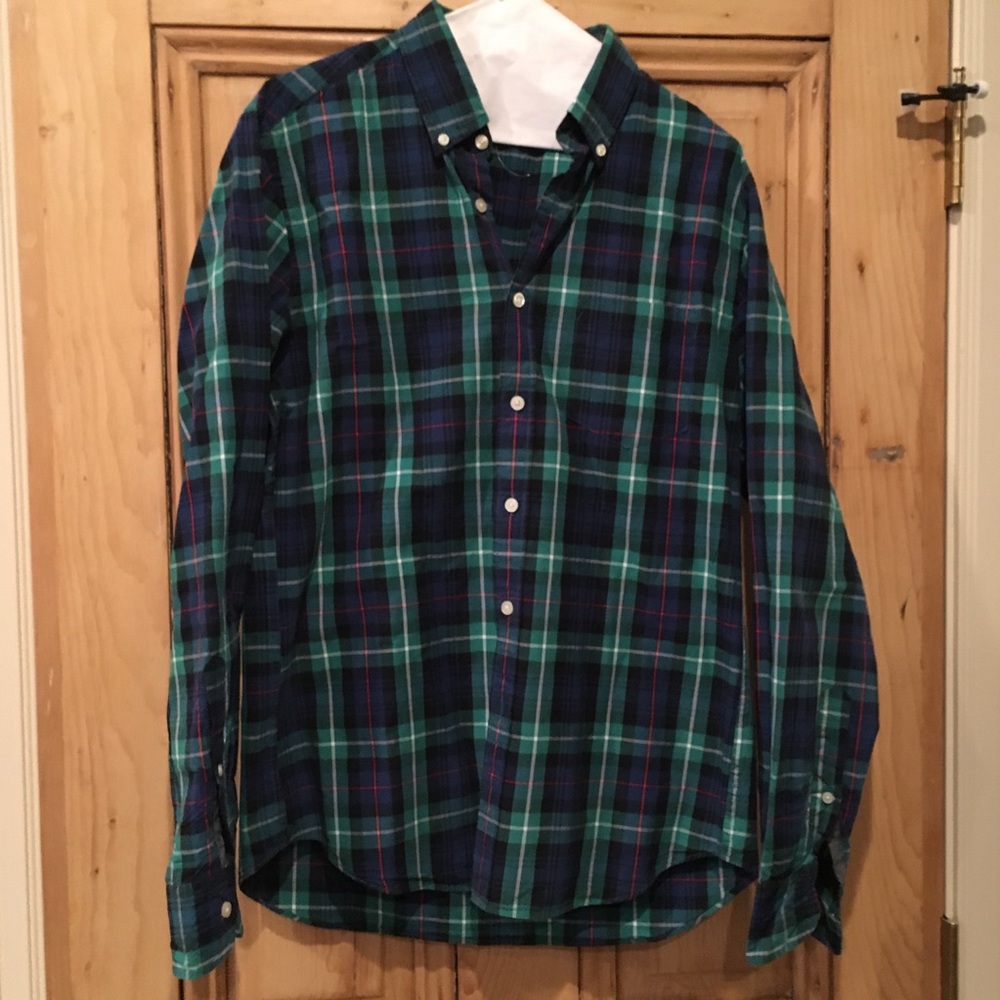 J. Crew cotton plaid button down shirt